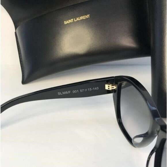 💯 - New Authentic SAINT LAURENT SLM8/F Sunglasses Black - Picture 8 of 8